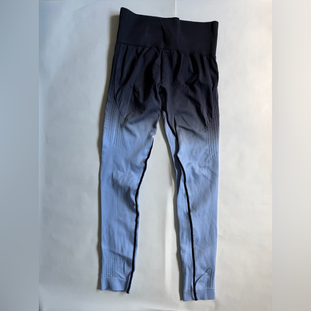 Phat Buddha Seamless Ombre Leggings - Black & Blue - M/L